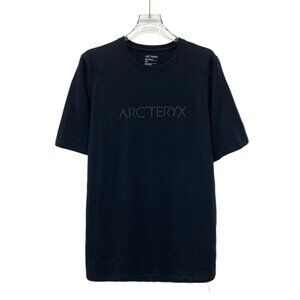 ARCTERYX Mens Ionia Merino Wool Logo Short Sleeve T-Shirt Size S In Black